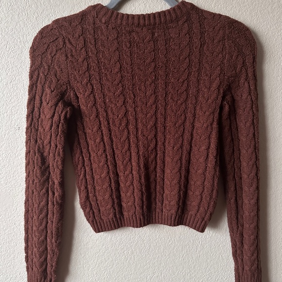 Cable Knit Brown Sweater - Picture 2 of 2